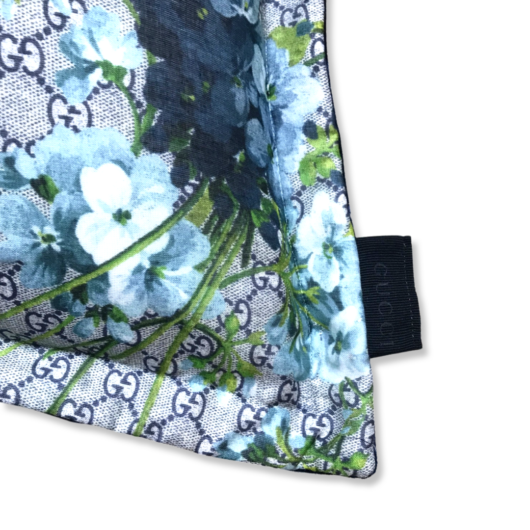 GG Logo Blooms Hydrangea Silk Scarf Pillows 20"