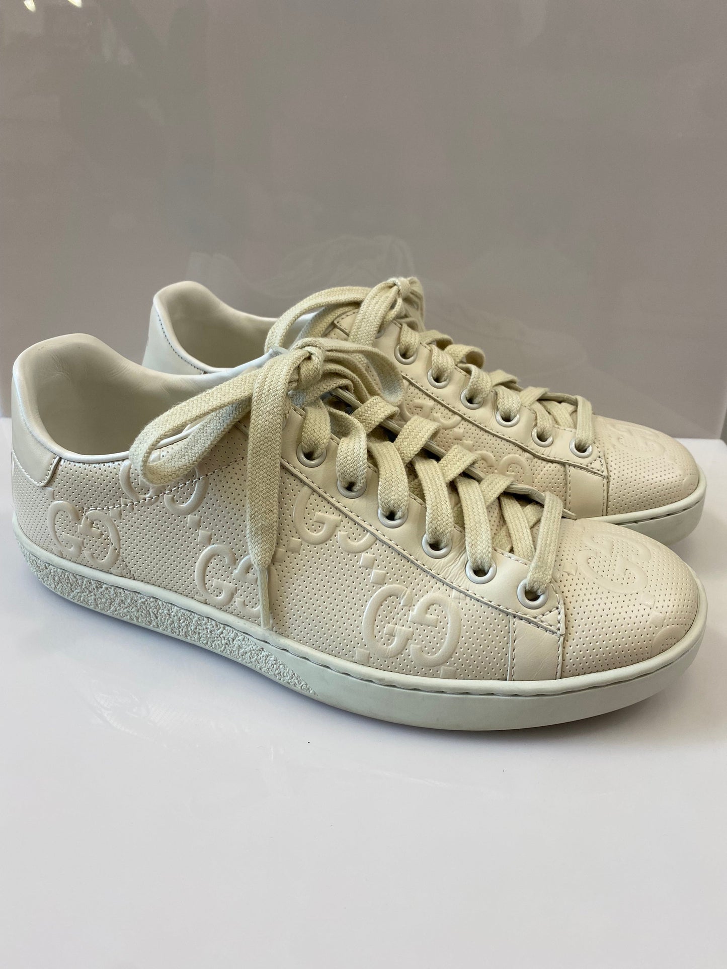 GUCCI ACE GG EMBOSSED SNEAKERS