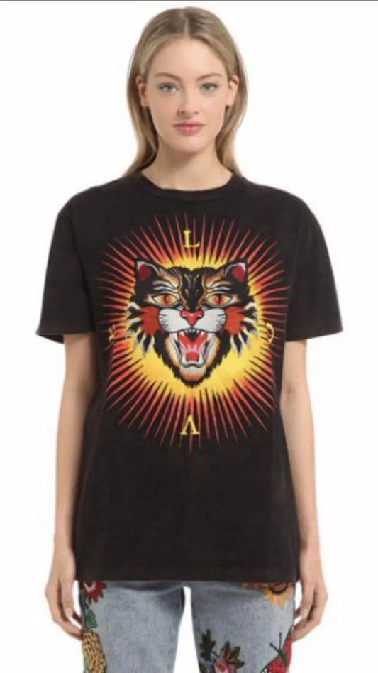 GUCCI ANGRY CAT COTTON JERSEY T-SHIRT