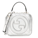 GUCCI BLONDIE METALLIC CALFSKIN LEATHER TOP HANDLE BAG