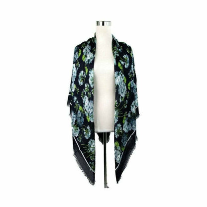 GUCCI BLOOM PRINT SILK MODAL SCARF SHAWL