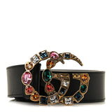 GUCCI GG CALFSKIN LEATHER CRYSTAL 40MM BELT