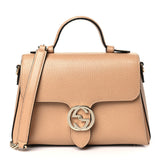 GUCCI INTERLOCKING G CALFSKIN TOP-HANDLE CAMELIA SHOULDER BAG