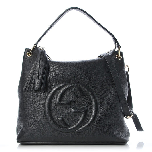 GUCCI CALFSKIN LEATHER LARGE SOHO HOBO BAG