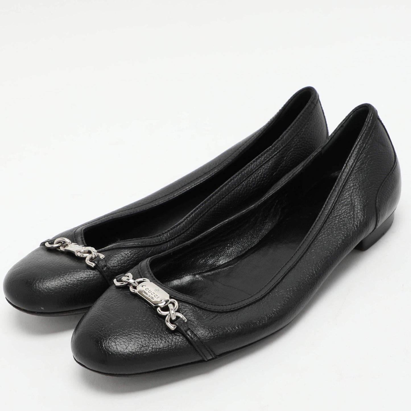 GUCCI CALFSKIN LEATHER CALLARIUS BALLET FLATS
