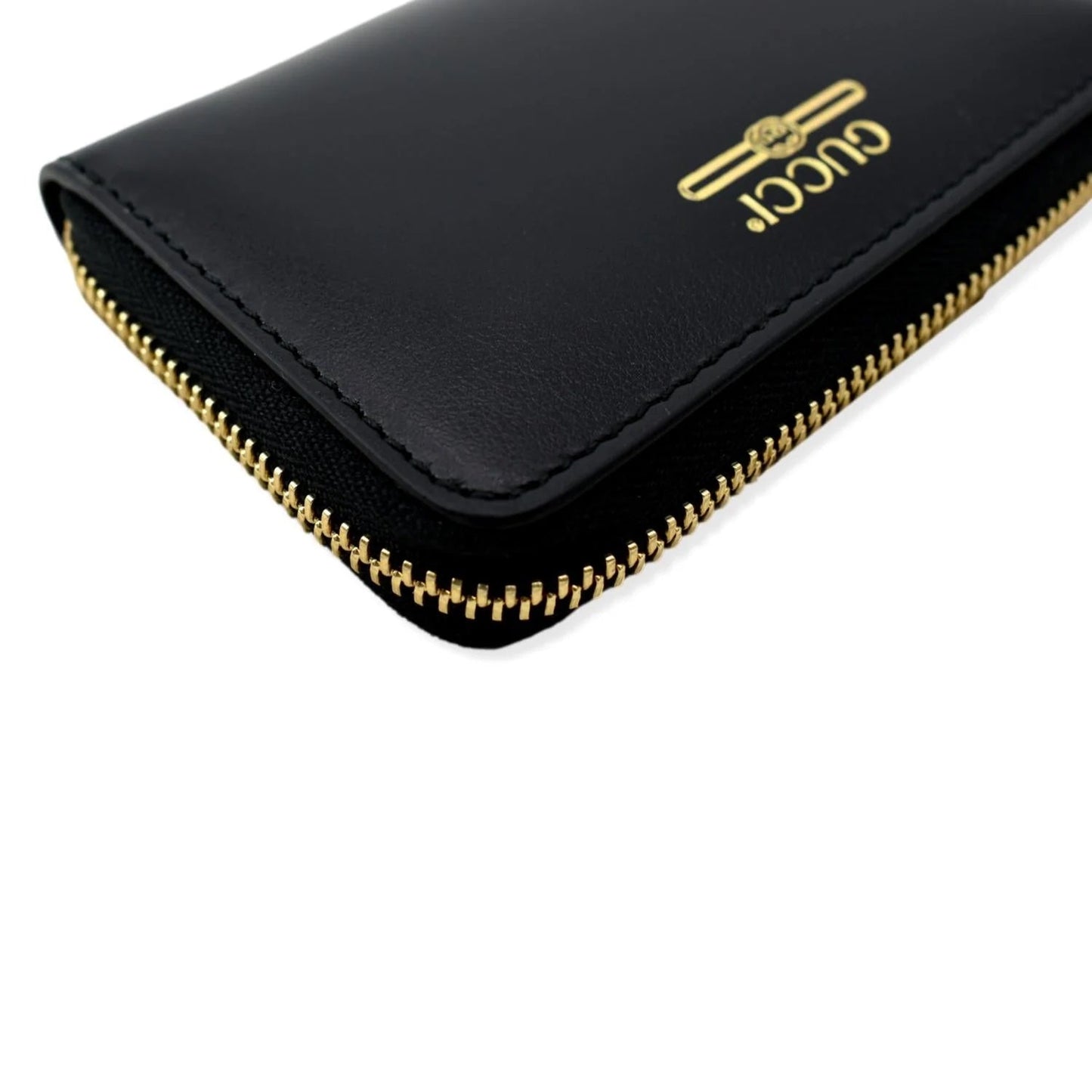 GUCCI CALFSKIN LOGO ZIP AROUND WALLET
