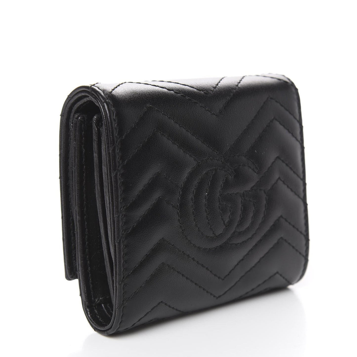 GUCCI GG MARMONT CALFSKIN LEATHER COMPACT WALLET