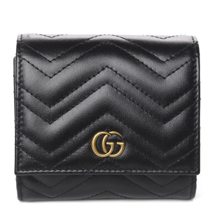 GUCCI GG MARMONT CALFSKIN LEATHER COMPACT WALLET