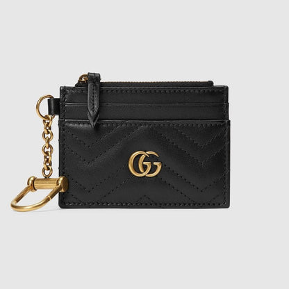 GUCCI GG MARMONT CALFSKIN LEATHER KEY CASE CARD HOLDER