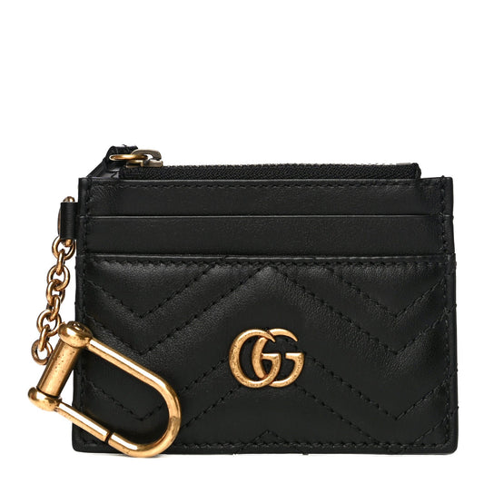 GUCCI GG MARMONT CALFSKIN LEATHER KEY CASE CARD HOLDER