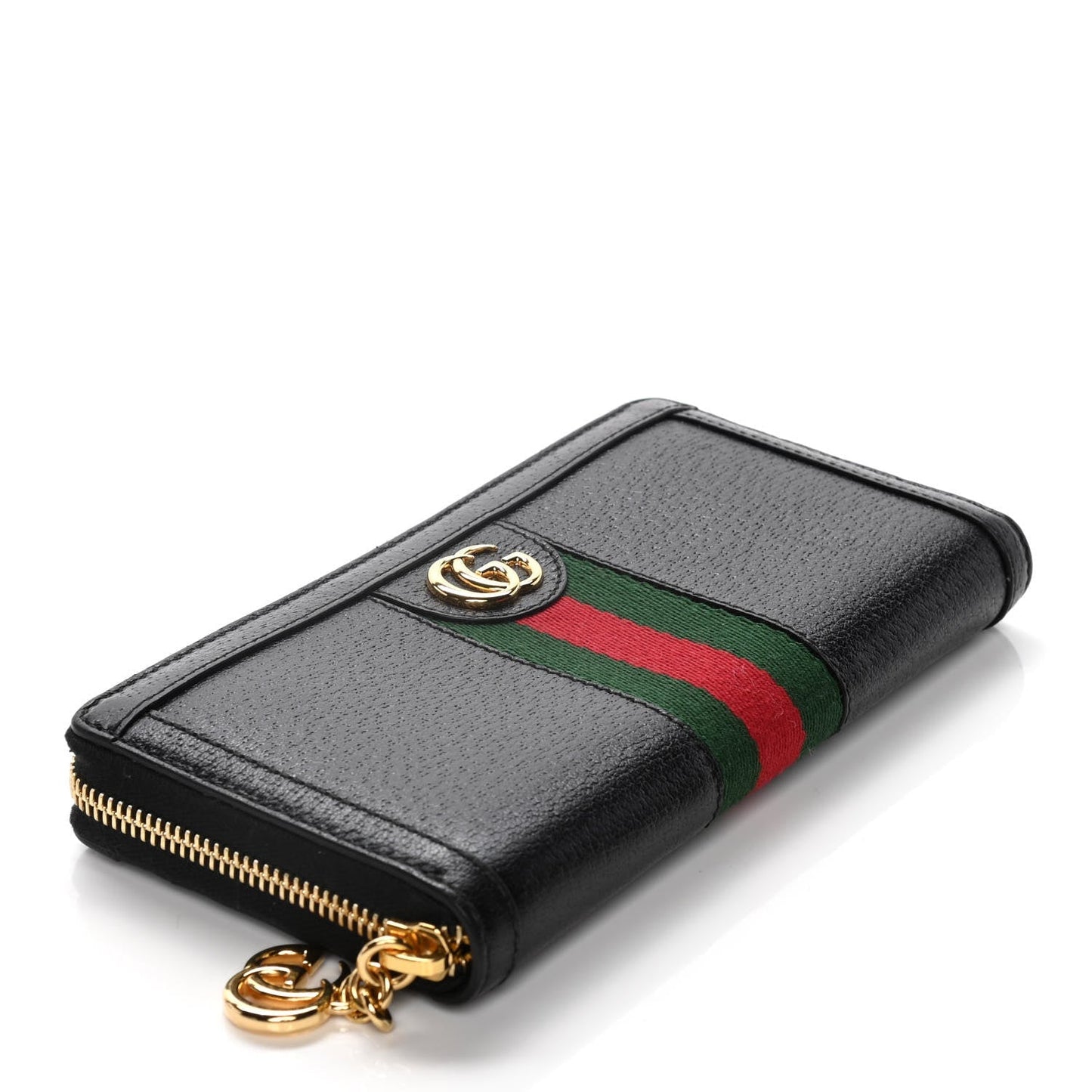 GCI CALFSKIN LEATHER OPHIDIA WEB ZIP AROUND WALLET