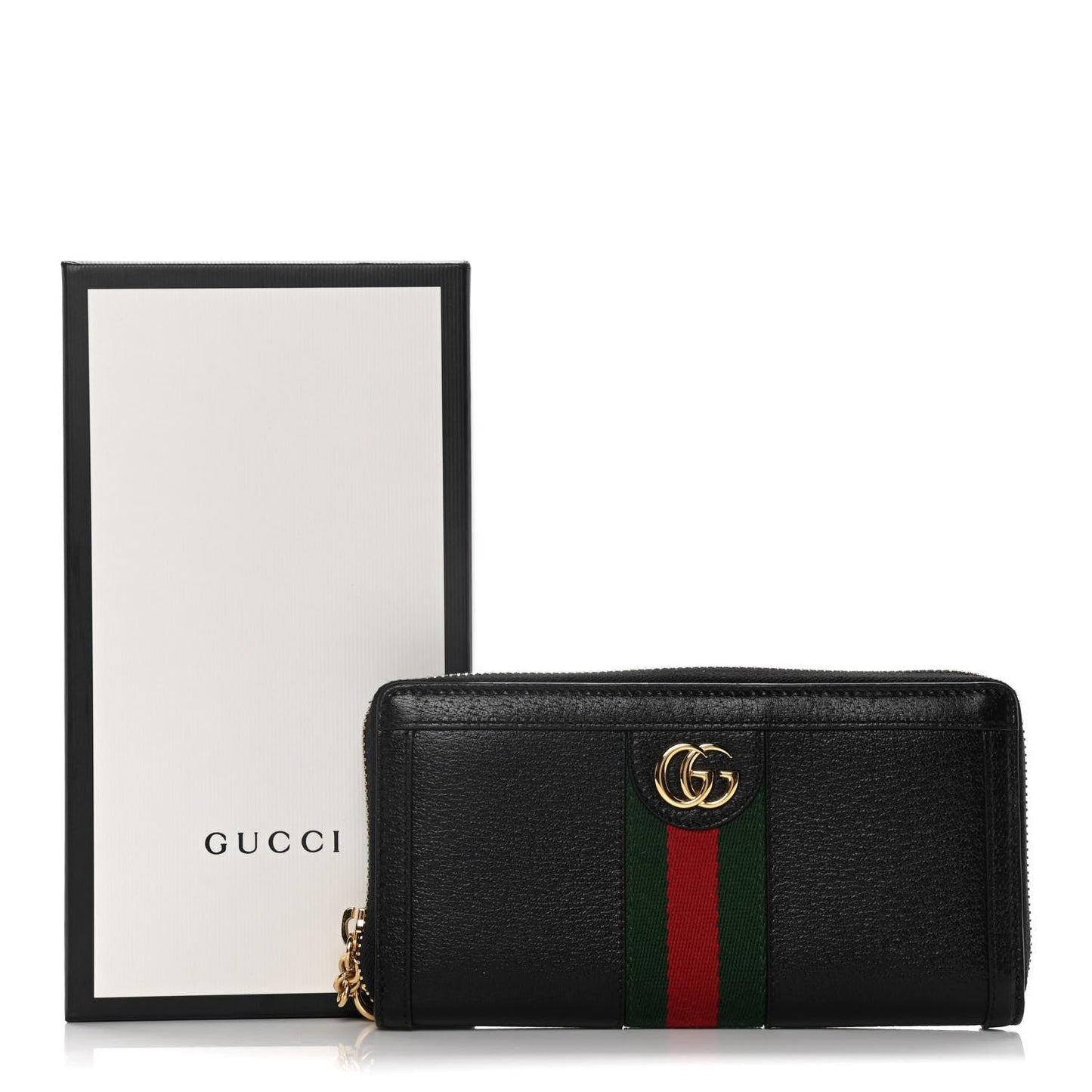 GCI CALFSKIN LEATHER OPHIDIA WEB ZIP AROUND WALLET