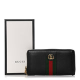 GCI CALFSKIN LEATHER OPHIDIA WEB ZIP AROUND WALLET