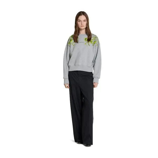 GUCCI COTTON JERSEY FLORAL PRINT SWEATSHIRT