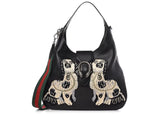 GUCCI CALFSKIN KING CHARLES SPANIEL DOGS EMBROIDERED LARGE DIONYSUS HOBO