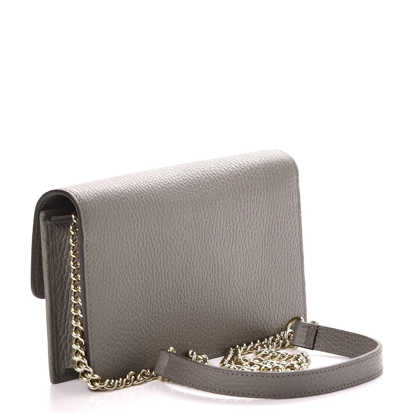 GCI DOLLAR CALFSKIN INTERLOCKING GG WALLET ON CHAIN