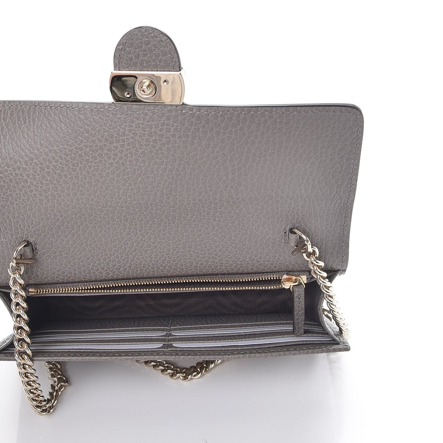 GCI DOLLAR CALFSKIN INTERLOCKING GG WALLET ON CHAIN
