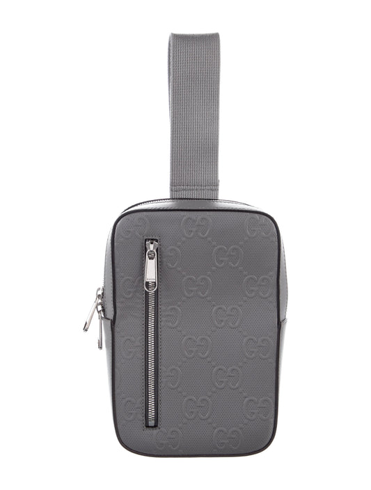 GUCCI GG EMBOSSED LEATHER SLINGBAG