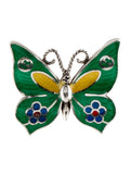 GUCCI STERLING SILVER & ENAMEL BUTTERFLY SINGLE STUD EARRING
