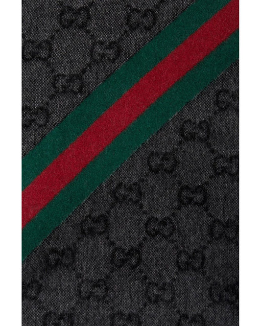GUCCI WOOL BLEND SIGNATURE WEB SCARF