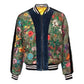 GUCCI FLORA SNAKE PRINT SILK REVERSIBLE BOMBER JACKET
