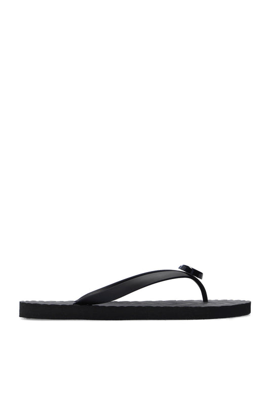 GUCCI GG BLACK LOGO FLIP FLOPS