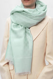 GUCCI GG LOGO WOOL SILK SCARF SHAWL