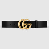 GUCCI GG MARMONT DOUBLE G CALFSKIN LEATHER BELT