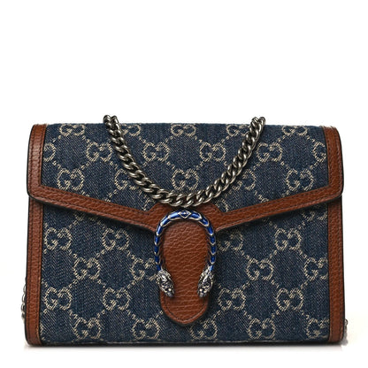 GUCCI GG MARMONT DIONYSUS DENIM WALLET ON A CHAIN