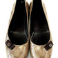 GUCCI GG MONOGRAM CRYSTAL COATED CANVAS BALLET FLATS