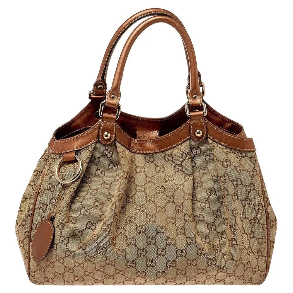 GUCCI GG MONOGRAM MEDIUM SUKEY TOTE BAG