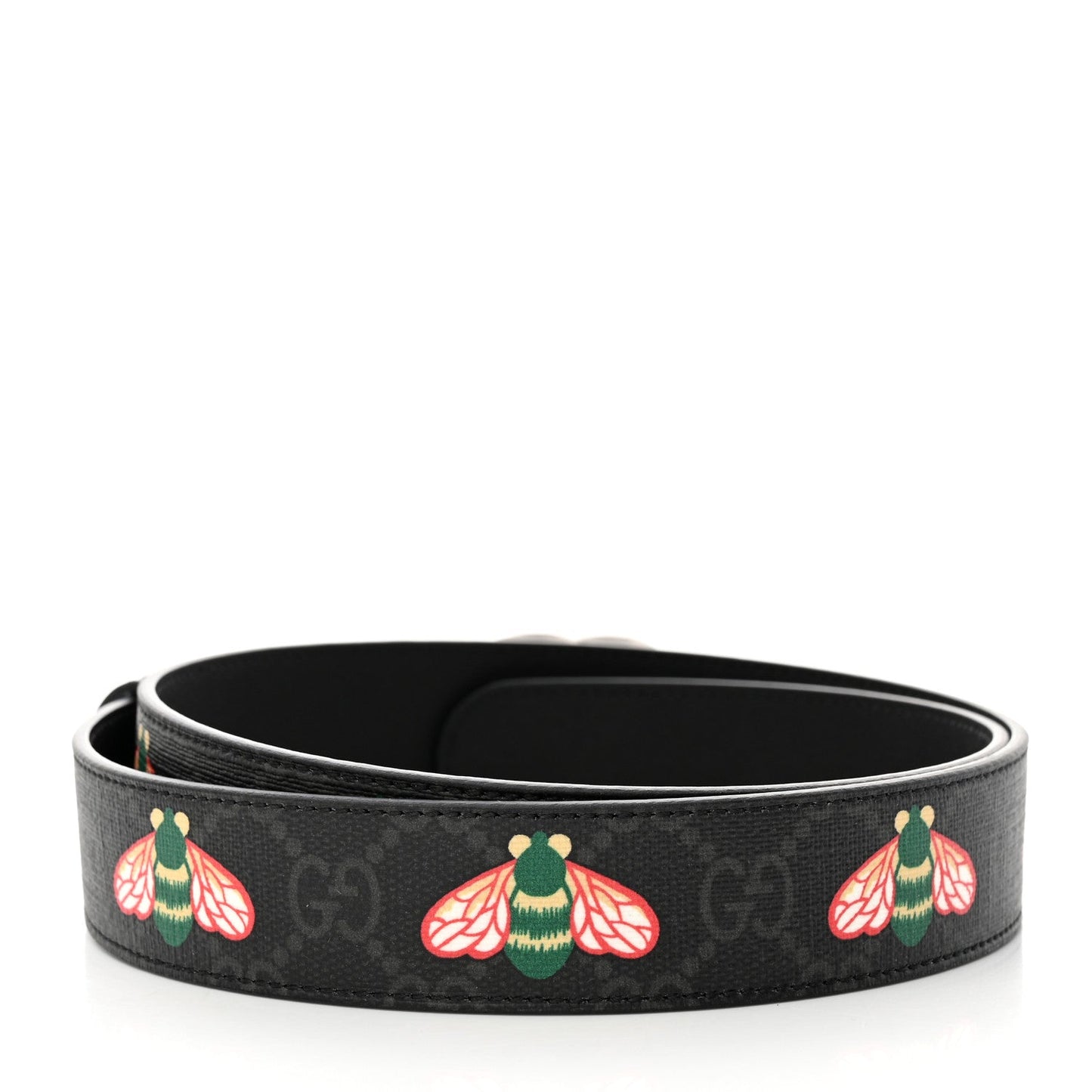 GUCCI GG SUPREME MONOGRAM BEES APPIA CALFSKIN BELT