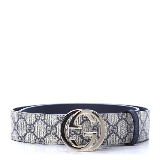 GUCCI GG SUPREME MONOGRAM CANVAS LEATHER BELT