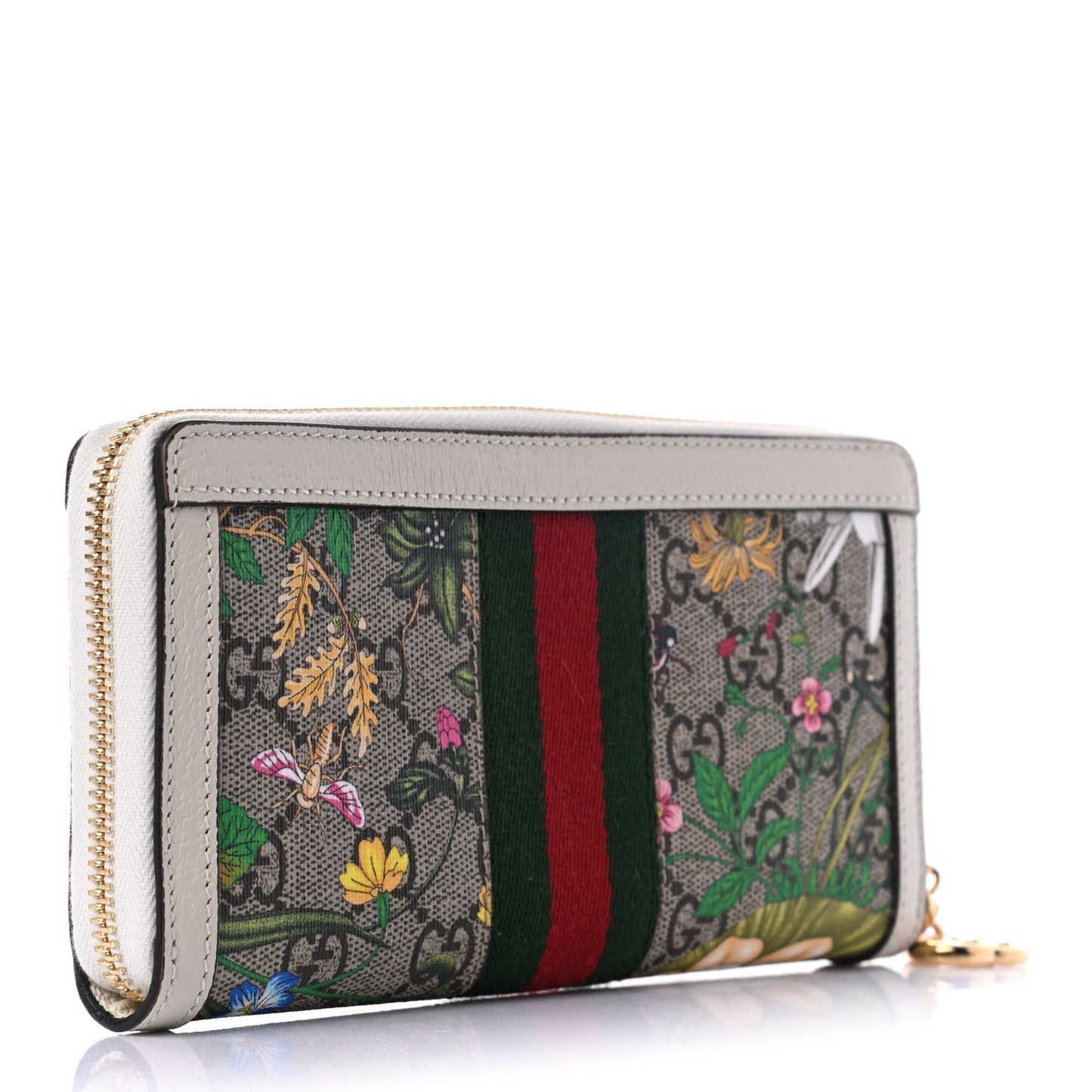GCI - GG SUPREME MONOGRAM FLORA OPHIDIA ZIP AROUND CONTINENTAL WALLET