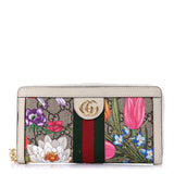 GCI - GG SUPREME MONOGRAM FLORA OPHIDIA ZIP AROUND CONTINENTAL WALLET