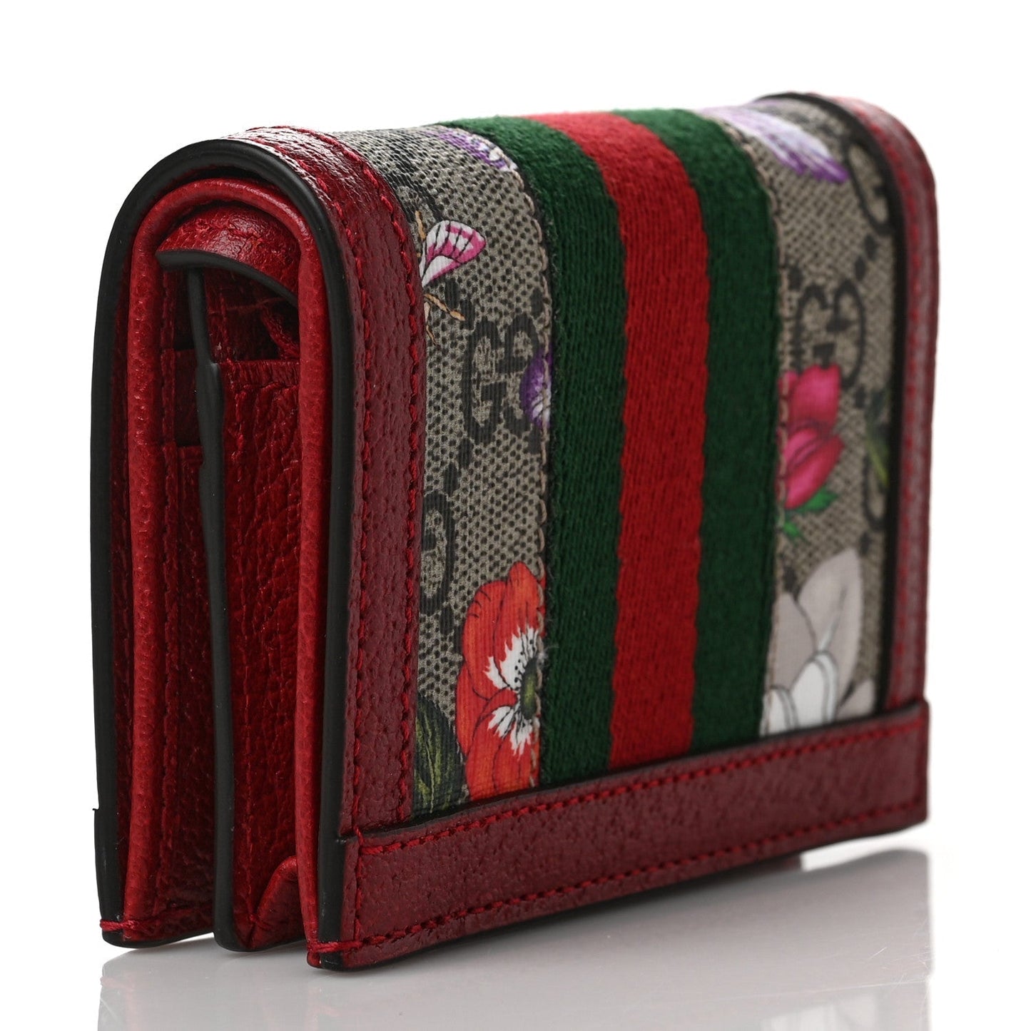 GCI - GG SUPREME MONOGRAM FLORA WEB OPHIDIA CARD CASE
