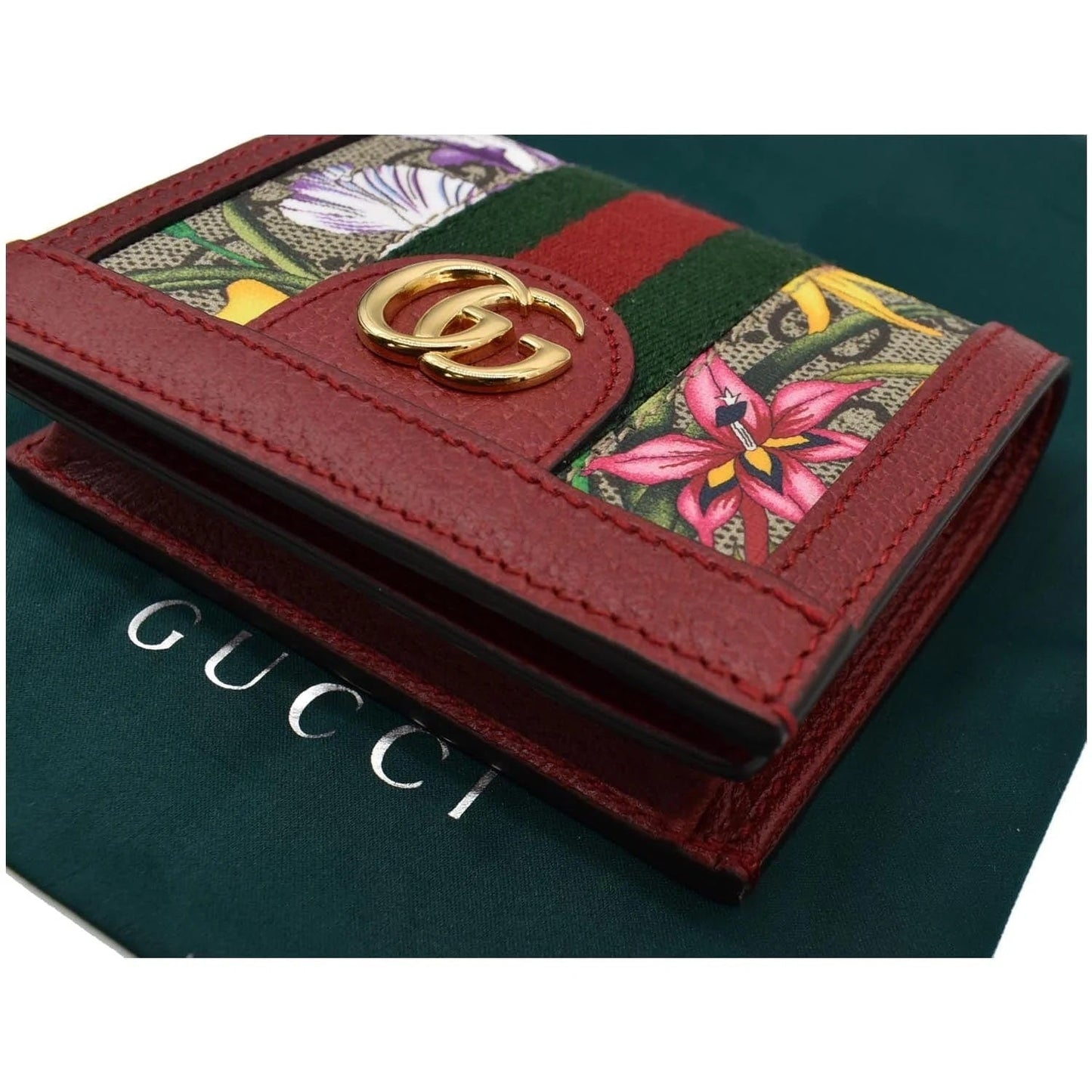 GCI - GG SUPREME MONOGRAM FLORA WEB OPHIDIA CARD CASE