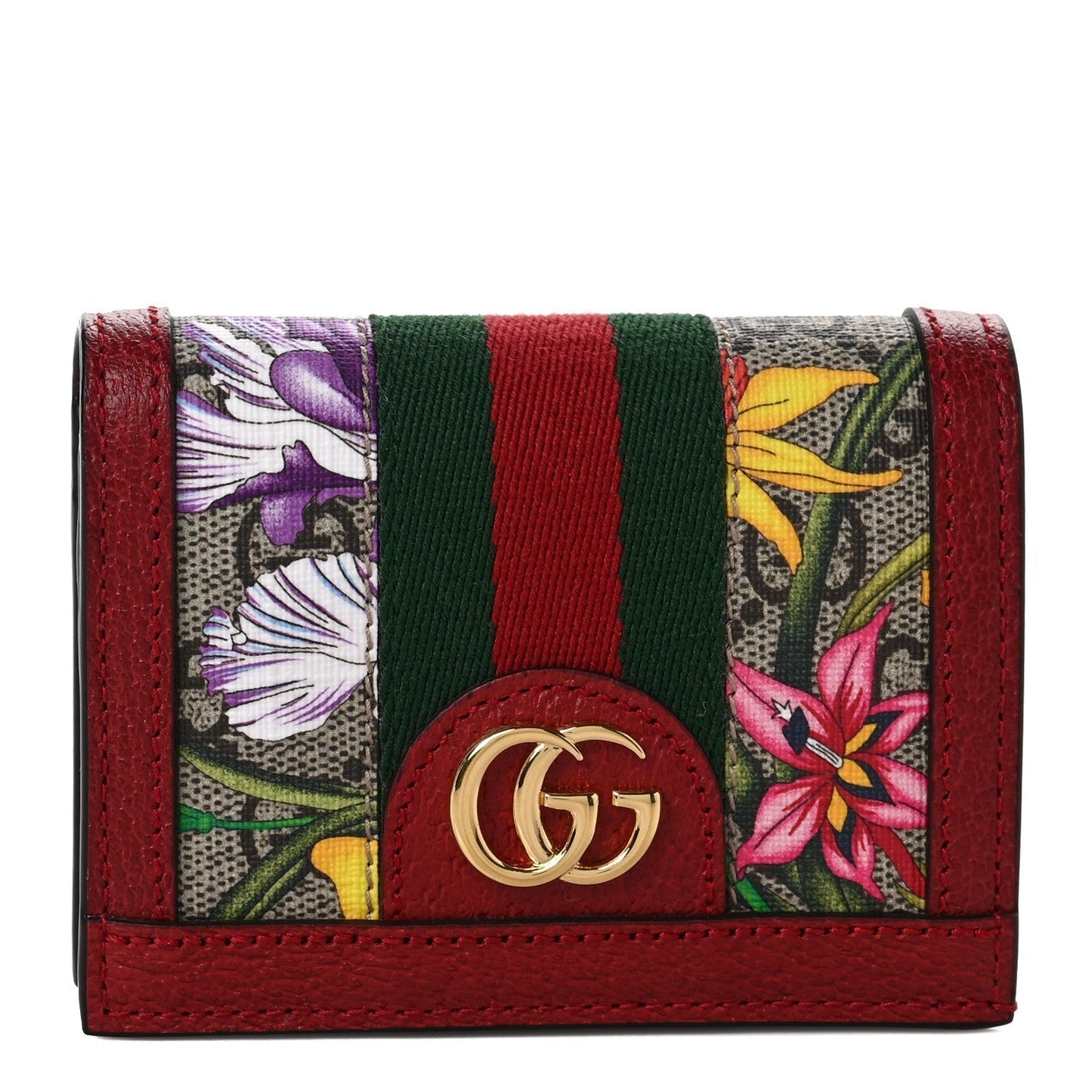 GCI - GG SUPREME MONOGRAM FLORA WEB OPHIDIA CARD CASE