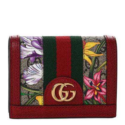 GCI - GG SUPREME MONOGRAM FLORA WEB OPHIDIA CARD CASE