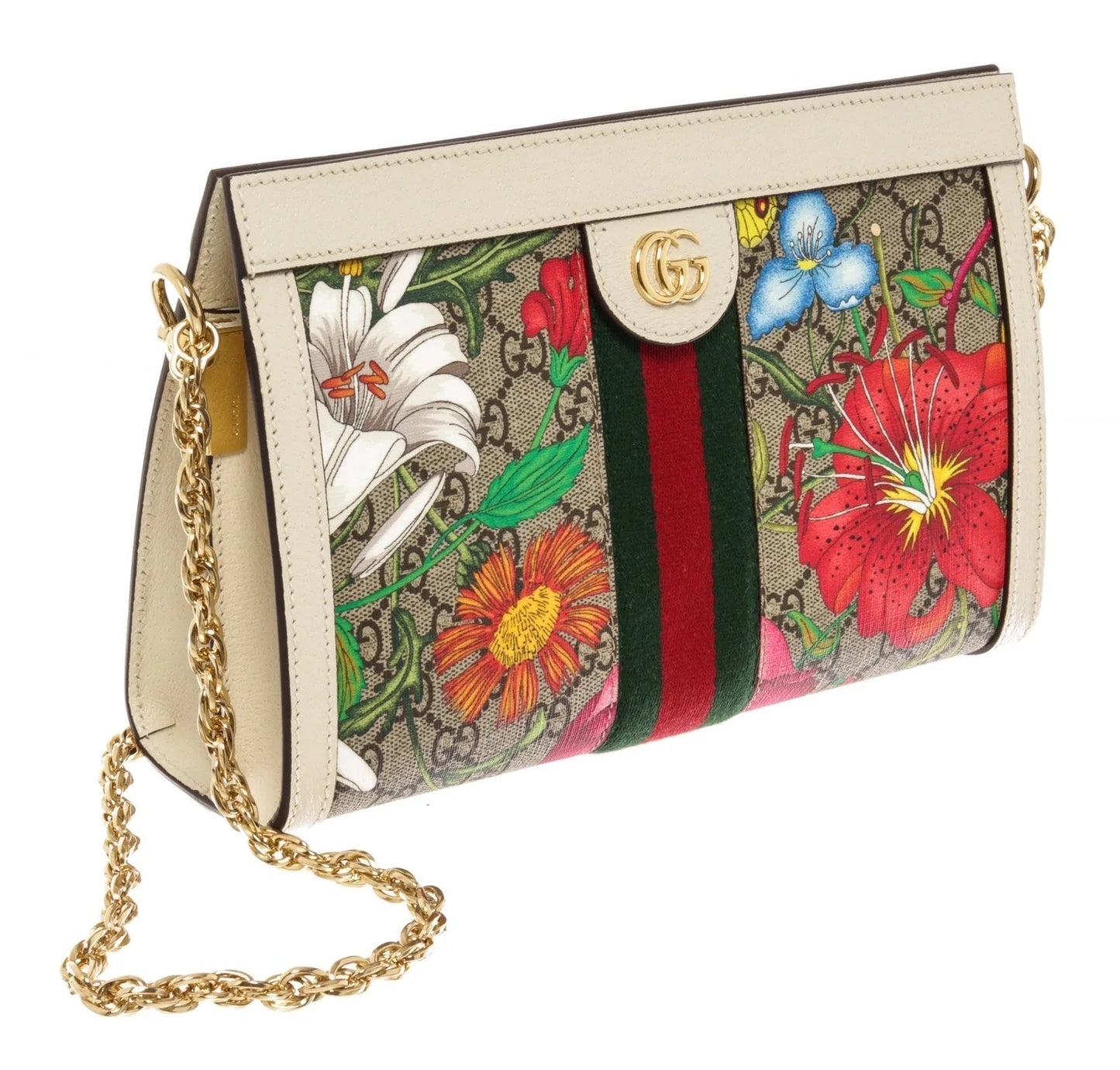 GCI - GG SUPREME MONOGRAM FLORA WEB OPHIDIA CHAIN BAG