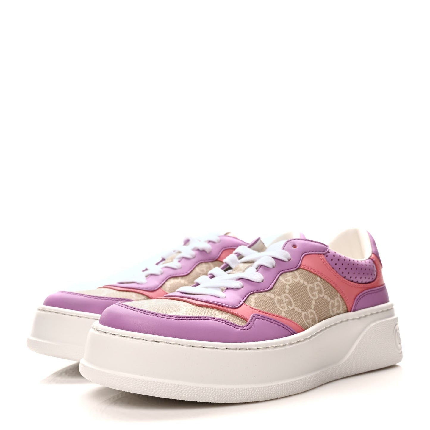 GUCCI GG SUPREME MONOGRAM PERFORATED PLATFORM SNEAKERS