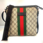 GUCCI GG SUPREME MONOGRAM WEB MESSENGER BAG