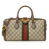 GUCCI GG SUPREME WEB BOSTON MEDIUM HANDLE BAG
