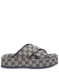 GUCCI GG SUPREME PLATFORM SANDALS
