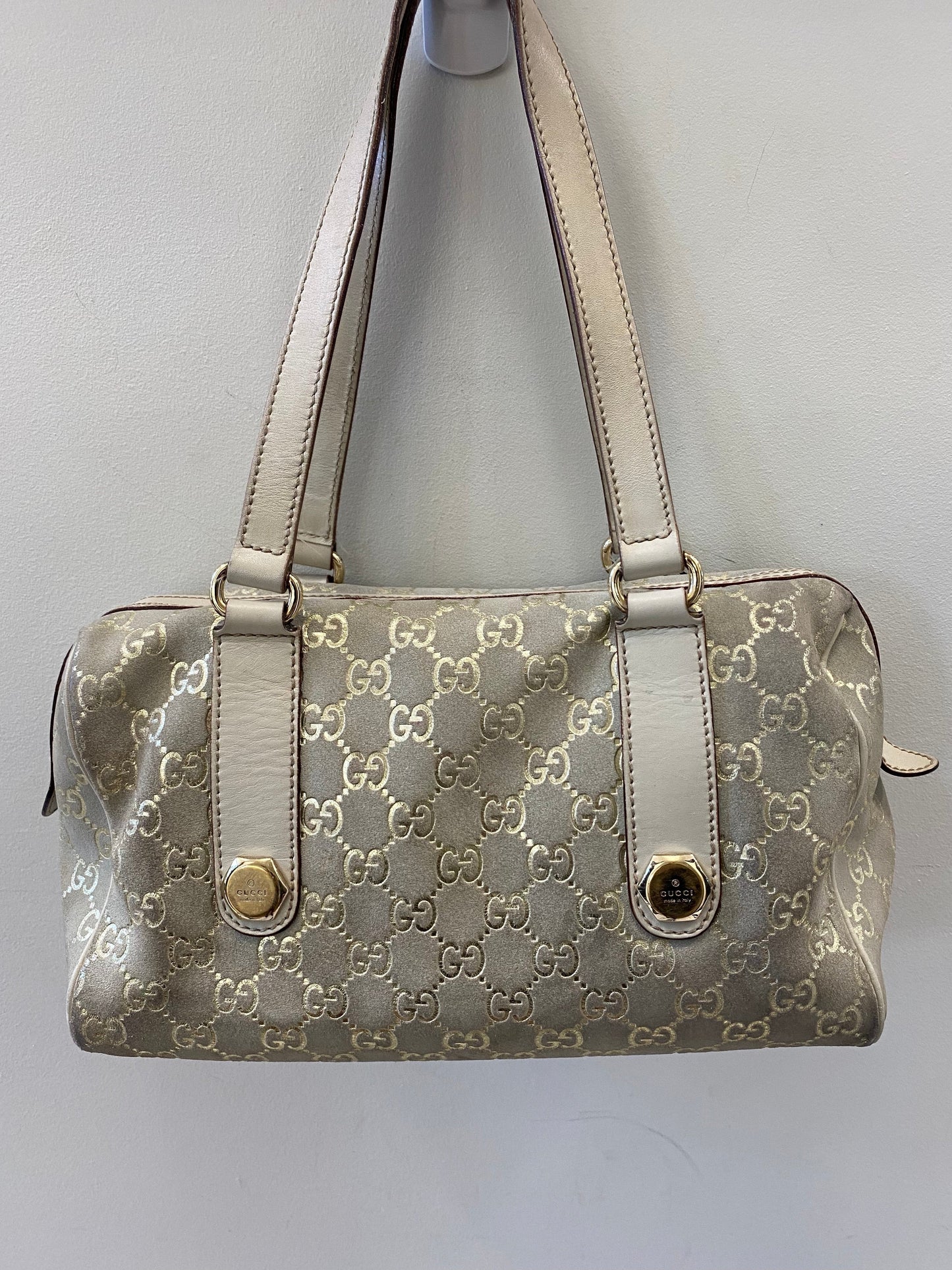 GCI GOLD MONOGRAM BOSTON SATCHEL