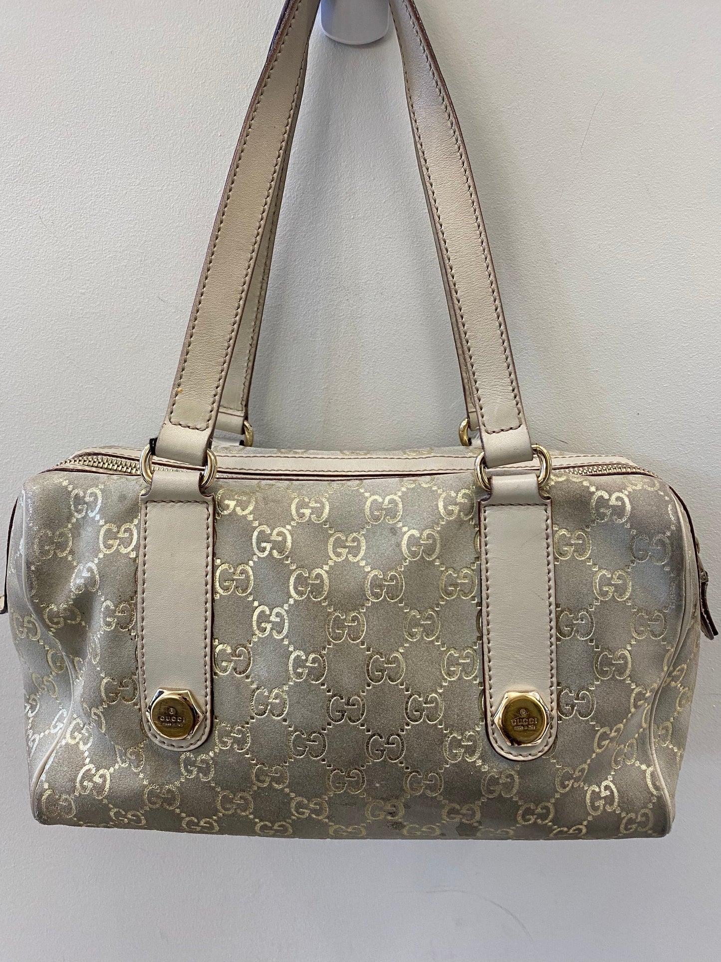 GCI GOLD MONOGRAM BOSTON SATCHEL