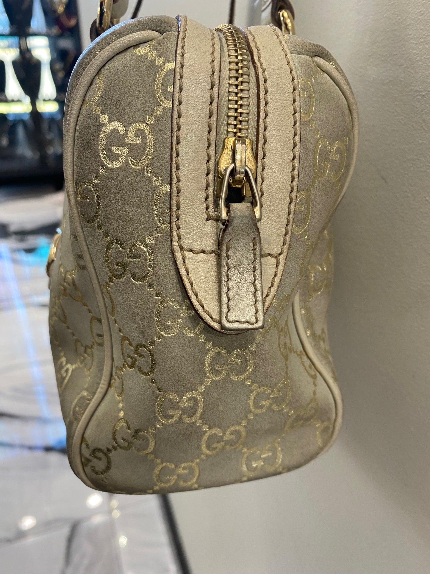 GCI GOLD MONOGRAM BOSTON SATCHEL