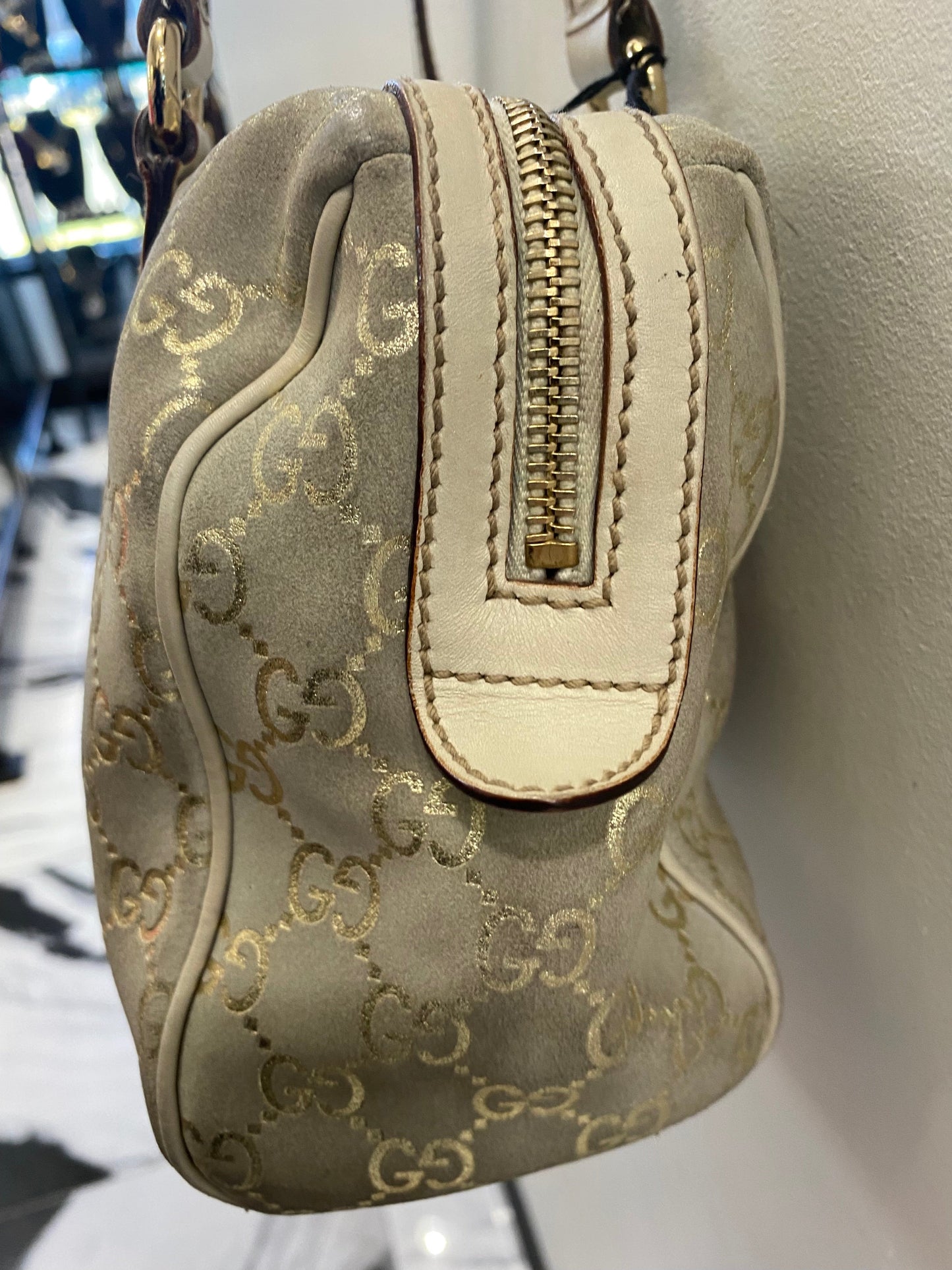 GCI GOLD MONOGRAM BOSTON SATCHEL