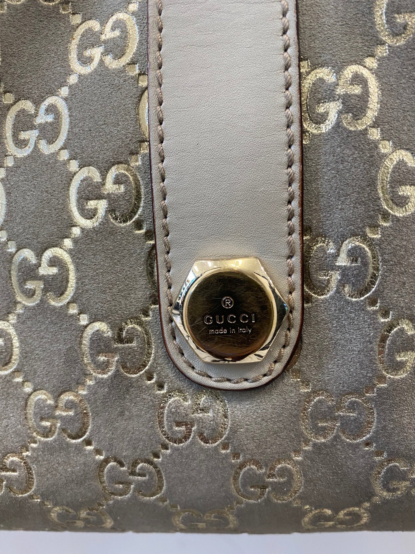 GCI GOLD MONOGRAM BOSTON SATCHEL