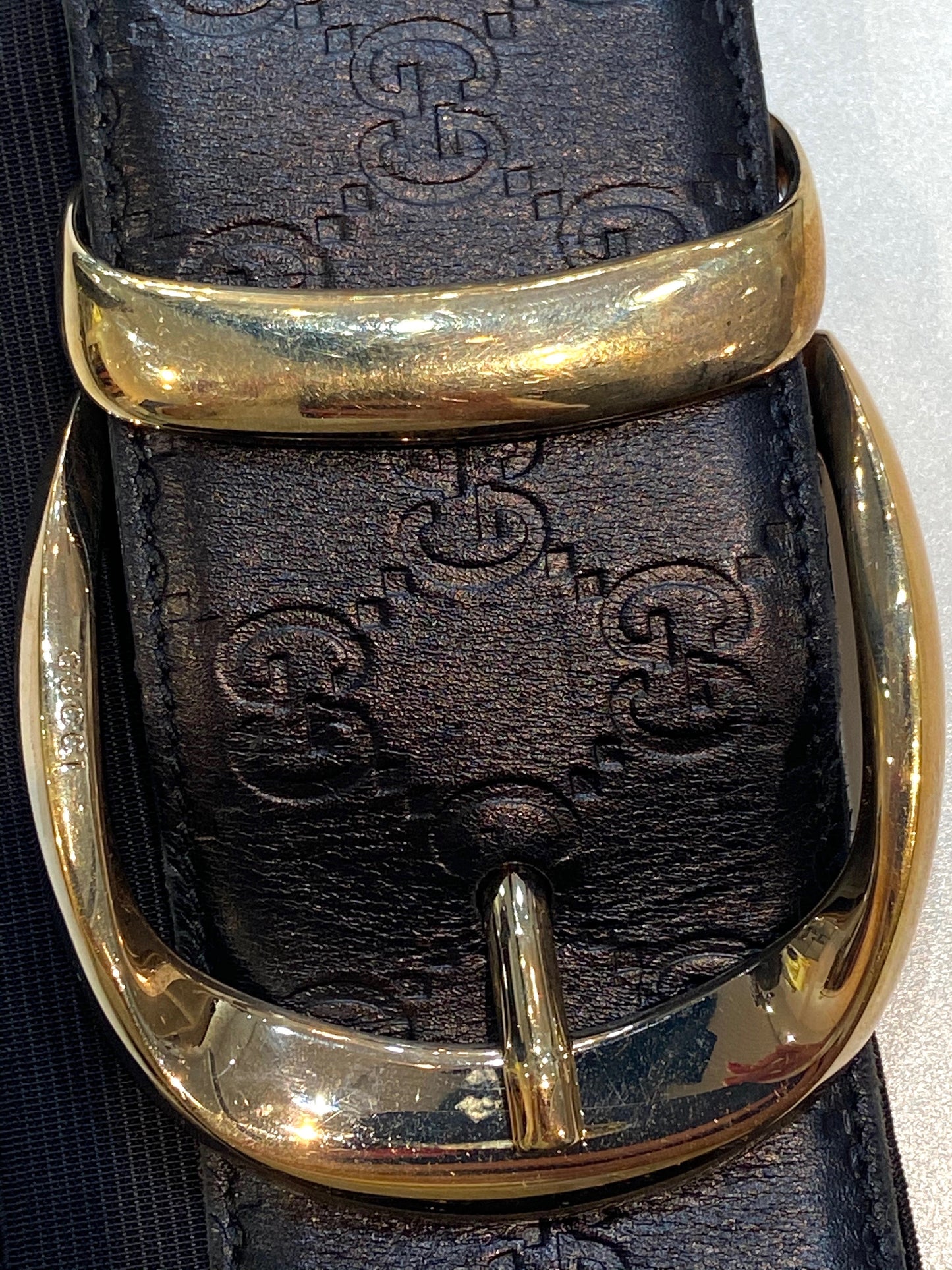 GUCCI GUCCISSIMA   LEATHER & ELASTIC WIDE BELT